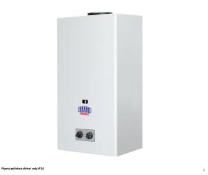 MORA-TOP VEGA16E.N022 plynový ohřívač 26,4kW, průtokový, s bateriovým zapalováním, závěsný, do komína, bílá