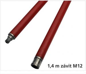 Čistící polyamidová tyč, délka 1,4m, závit M 12 - kovové konce