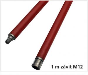 Čistící polyamidová tyč, délka 1m, závit M 12 - kovové konce