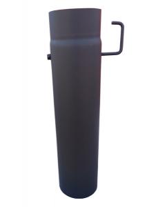 Roura s klapkou, dl. 500 mm, Ø 130 mm, tl. 1,5 mm, černá